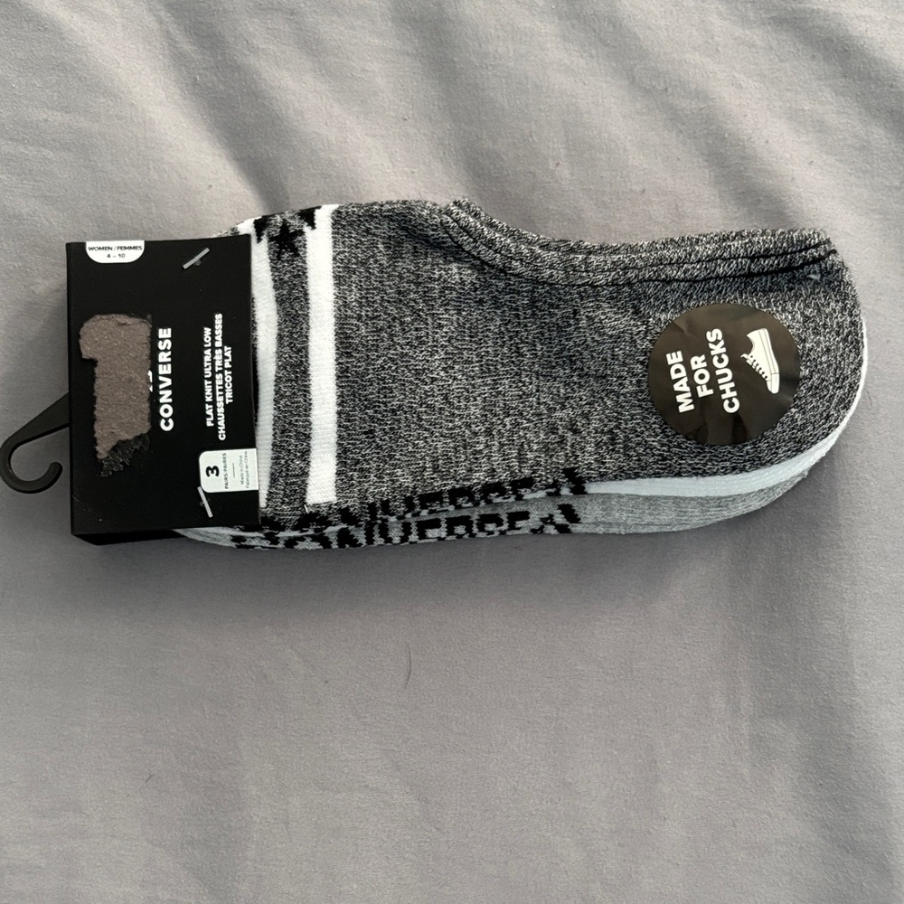 Converse Casual Socks in Gray White and Black